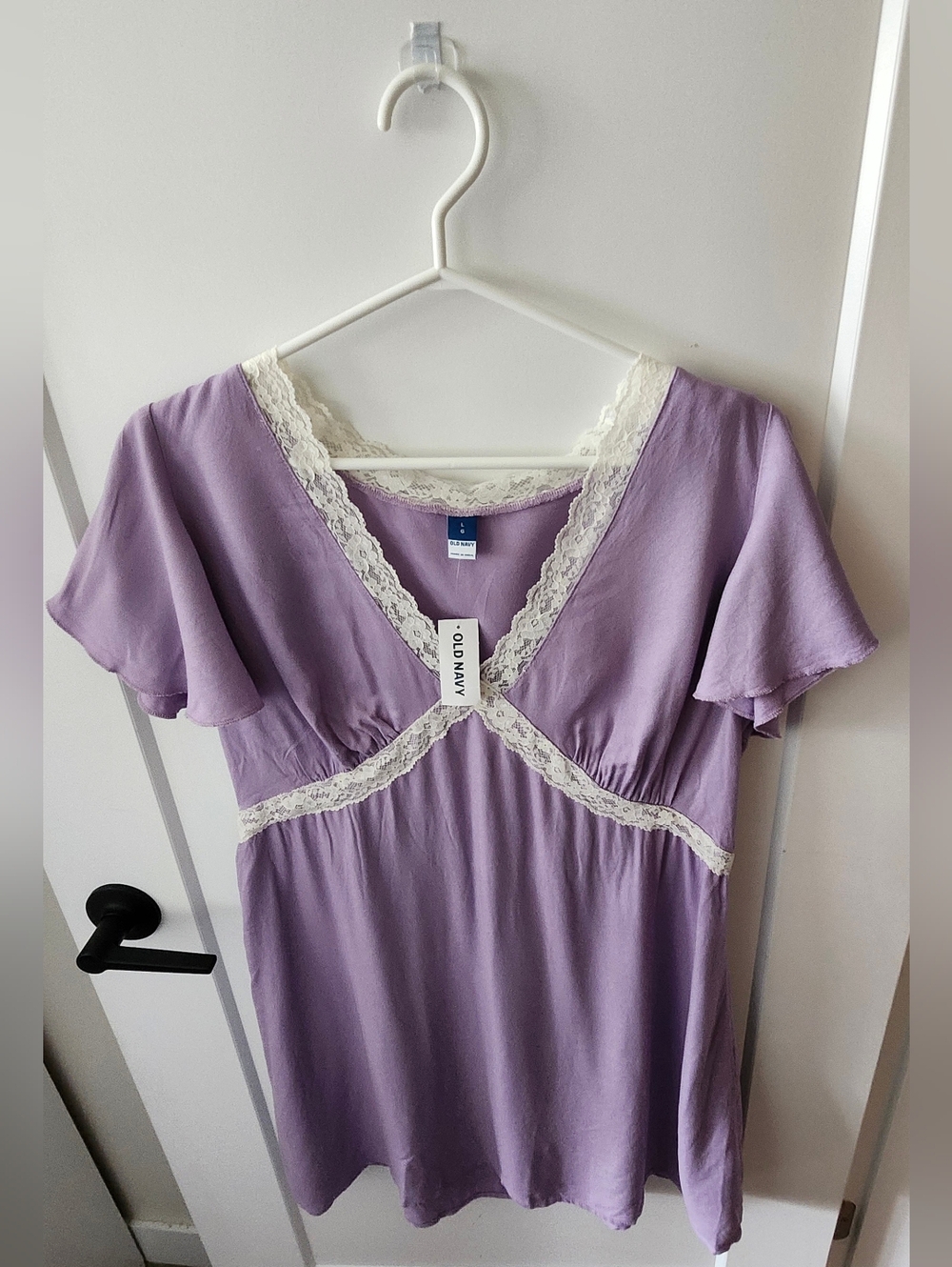 Old Navy Lavender Lace-Trim Short Dress